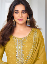 Heavy Embroidered Salwar Suit in Yellow